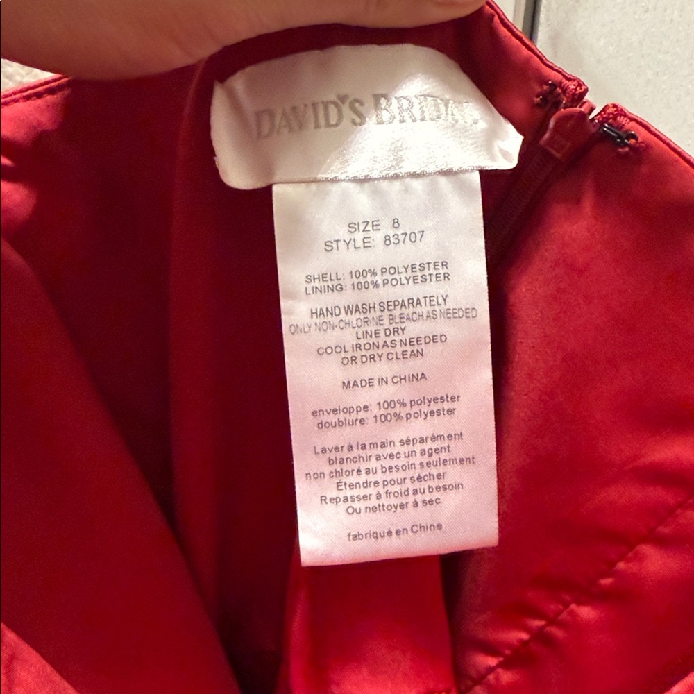 Vintage - Y2k - David’s bridal- Elegant Red Strapless Dress - Bridesmaid Dress - Picture 5 of 5